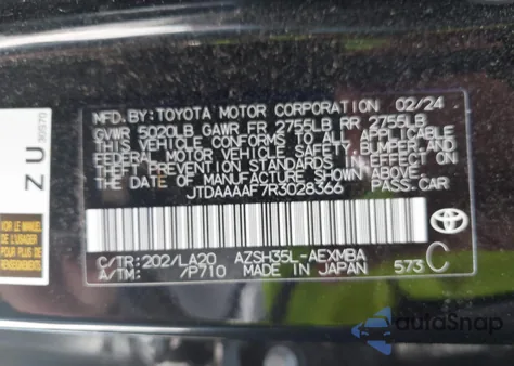 2024 Toyota Crown Limited from USA, damaged, VIN JTDAAAAF7R3028366